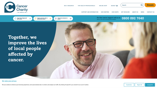 Screenshot of the The Big C Appeal Limited website