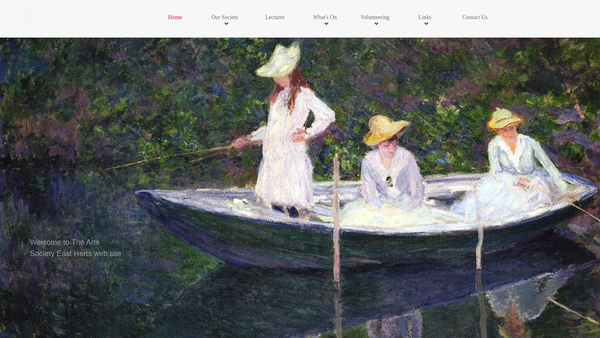 Screenshot of the The Arts Society East Herts website