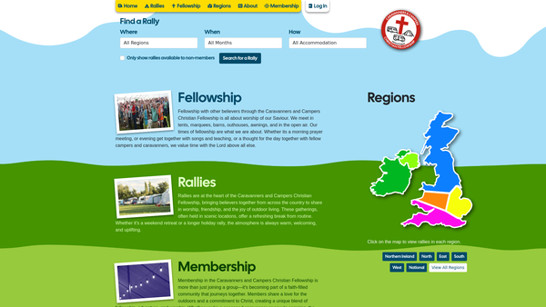 Screenshot of the Caravanners And Campers Christian Fellowship website