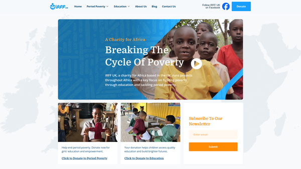 Screenshot of the International Relief Friendship Foundation website