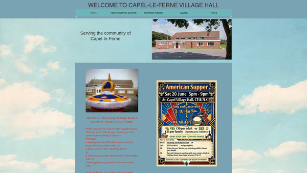 Screenshot of the Capel-Le-Ferne Village Hall website