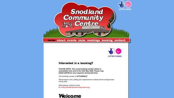Screenshot of the The Snodland Community Association website