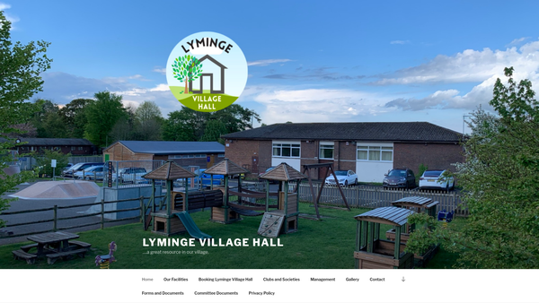 Screenshot of the Lyminge Village Hall website