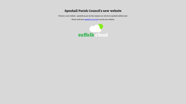 Screenshot of the Spexhall Village Hall website