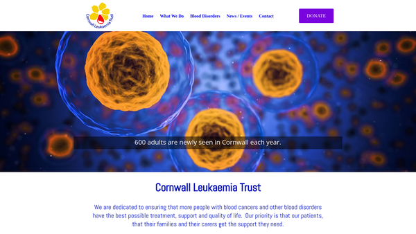 Screenshot of the Cornwall Leukaemia Trust website