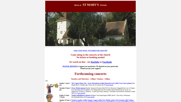 Screenshot of the The Friends Of St Mary's Perivale website