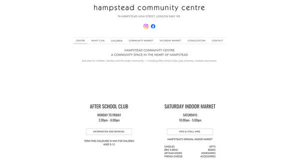 Screenshot of the Hampstead Community Action Limited website