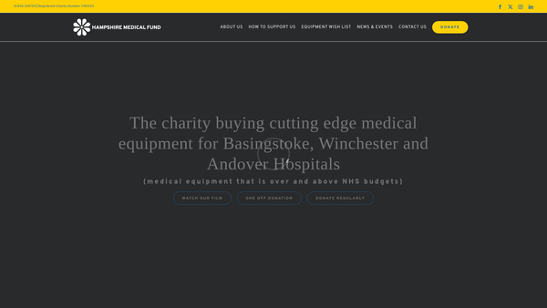 Screenshot of the Basingstoke And North Hampshire Medical Trust Fund website