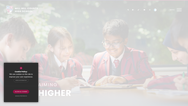 Screenshot of the The Mill Hill County High School Charitable Trust website
