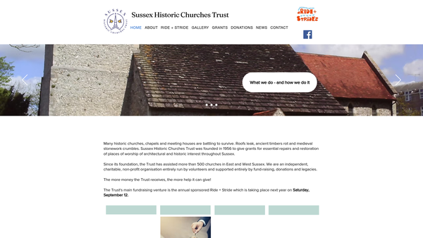 Screenshot of the The Sussex Historic Churches Trust website