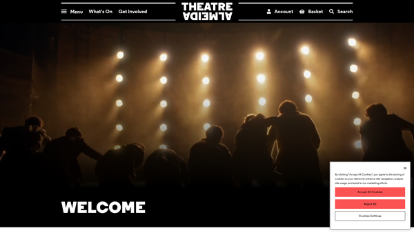 Screenshot of the Almeida Theatre Company Limited website