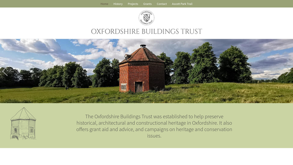 Screenshot of the The Oxfordshire Buildings Trust website