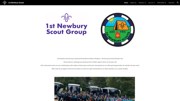 Screenshot of the 1st Newbury Scout Group website