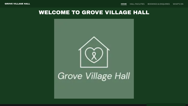 Screenshot of the Grove Village Hall website
