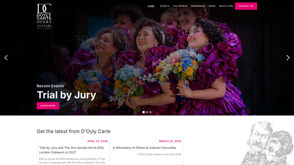 Screenshot of the The Friends Of D'oyly Carte website