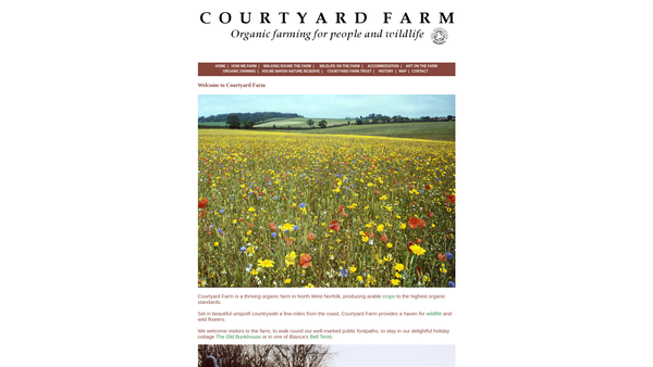 Screenshot of the The Courtyard Farm Trust website