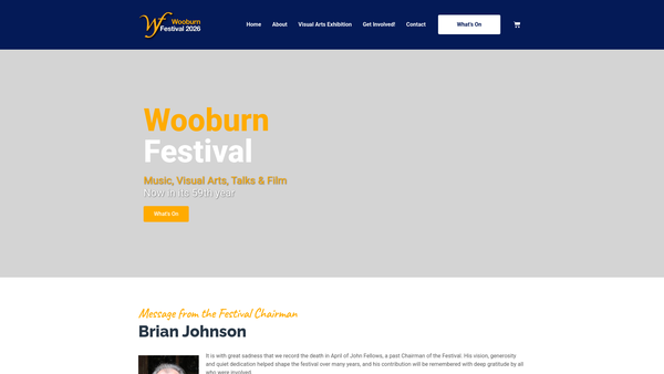 Screenshot of the Wooburn Festival Society Limited website