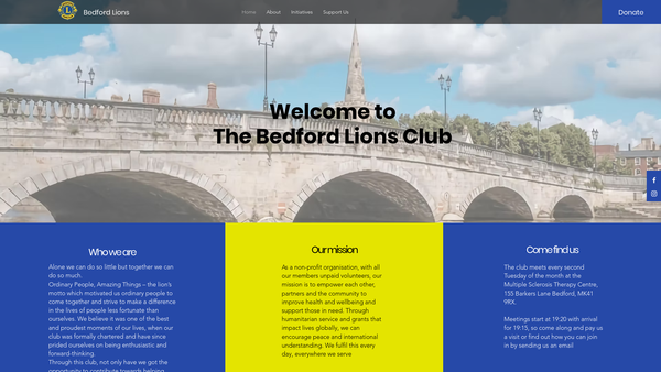 Screenshot of the Bedford Lions Club Charity Trust Fund website