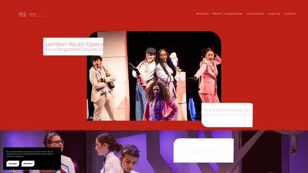Screenshot of the London Youth Opera website