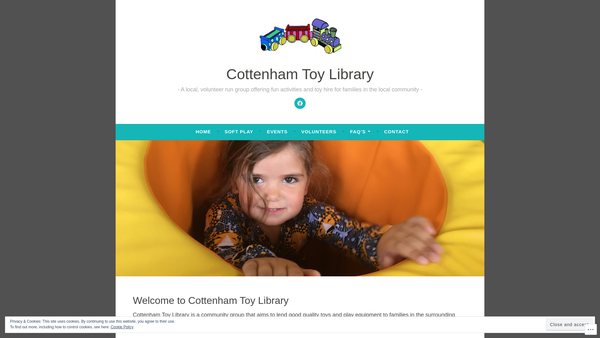 Screenshot of the Cottenham Toy Library website
