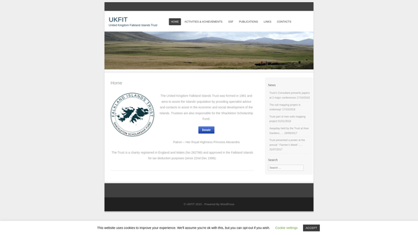 Screenshot of the The United Kingdom Falkland Islands Trust website
