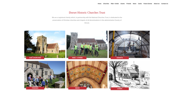 Screenshot of the The Dorset Historic Churches Trust website