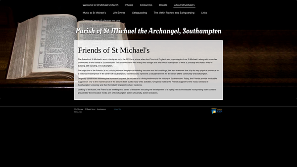 Screenshot of the Friends Of The Church Of St Michael The Archangel Southampton website