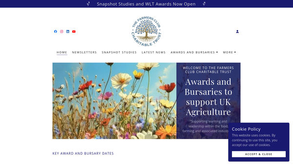 Screenshot of the The Farmers' Club Charitable Trust website