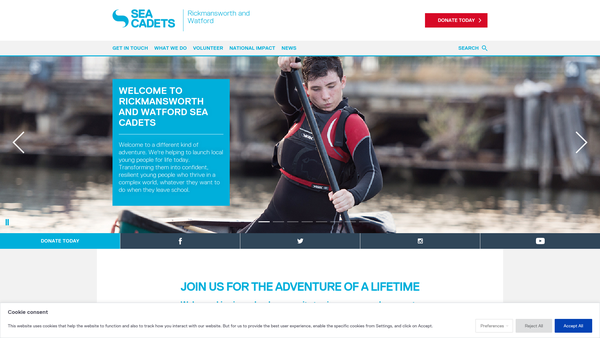 Screenshot of the Rickmansworth And Watford Unit 351 Of The Sea Cadet Corps website