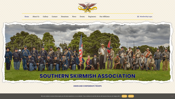 Screenshot of the Southern Skirmish Association website