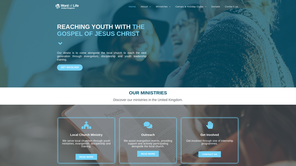 Screenshot of the Word Of Life Ministries UK Limited website