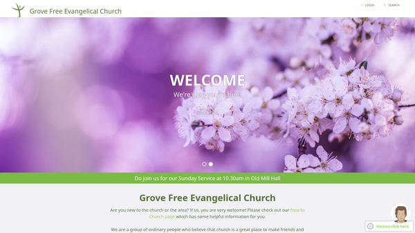Screenshot of the Grove Free Evangelical Church website