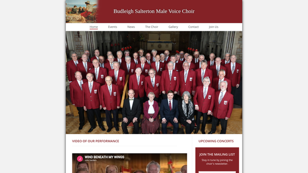 Screenshot of the Budleigh Salterton Male Voice Choir website