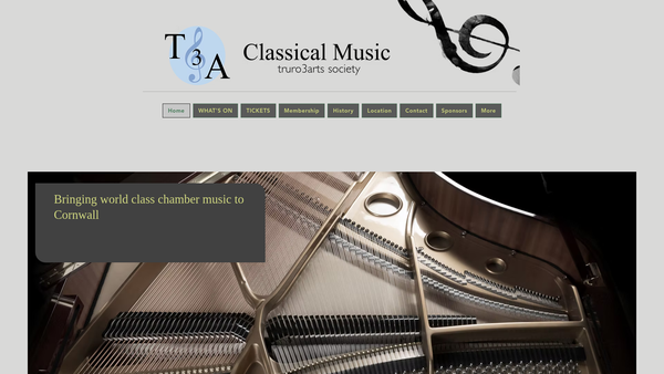Screenshot of the Truro Three Arts Society website