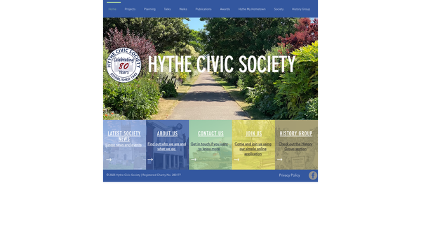 Screenshot of the The Hythe Civic Society website