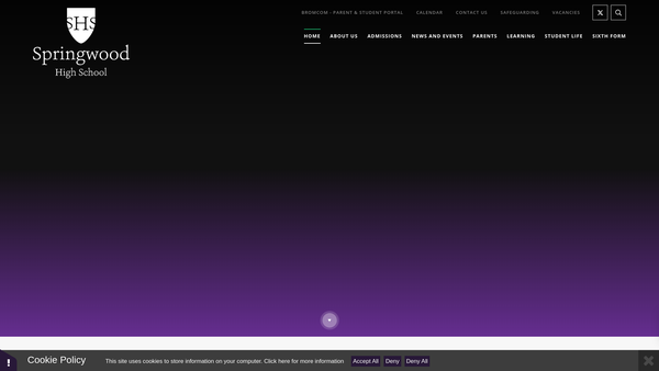 Screenshot of the The Springwood High School Parents, Teachers And Friends Association website