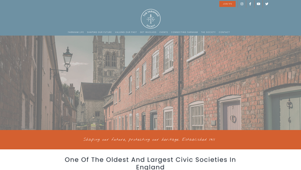 Screenshot of the The Farnham Society website