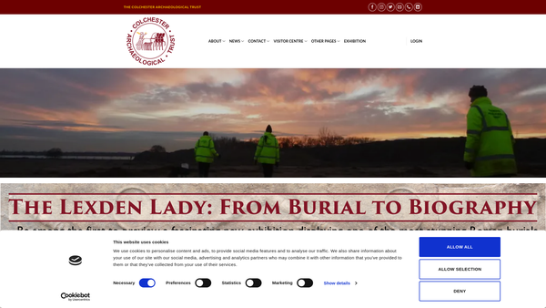 Screenshot of the Colchester Archaeological Trust Limited website