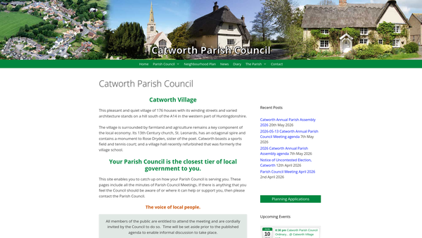 Screenshot of the The Great Catworth Charity website
