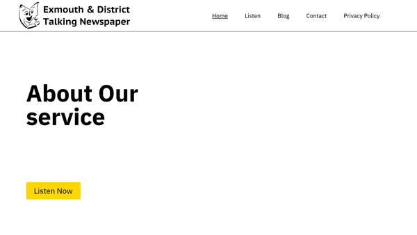 Screenshot of the The Exmouth And District Talking Newspaper website