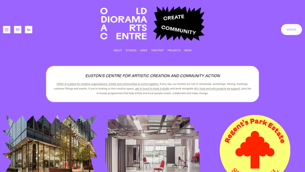 Screenshot of the Diorama Arts Centre website