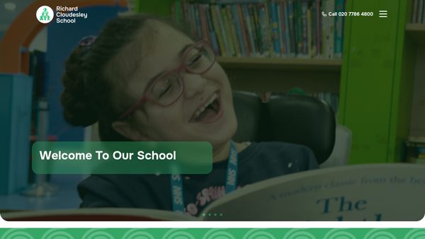 Screenshot of the Friends Of Richard Cloudesley School website
