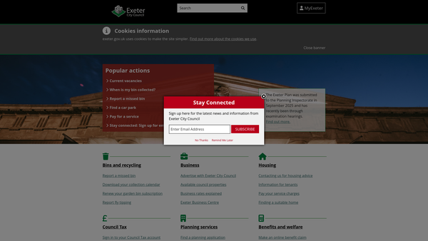 Screenshot of the The Mayor Of Exeter's Appeal Fund website