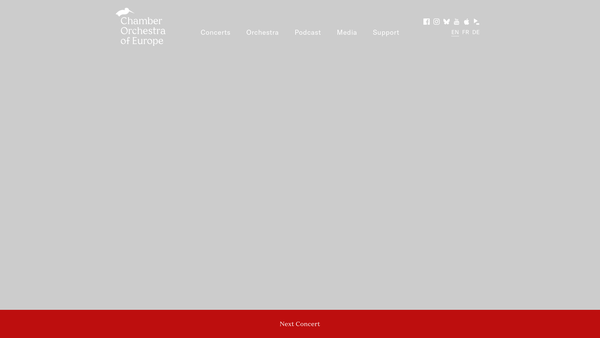 Screenshot of the The Chamber Orchestra Of Europe website