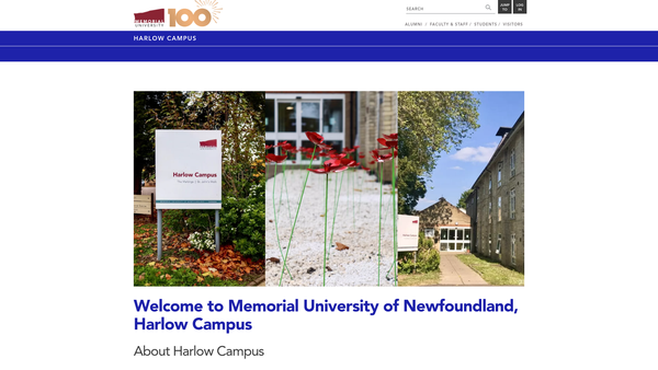 Screenshot of the The Harlow Campus Of Memorial University Of Newfoundland Scholarship And Bursary Trust website