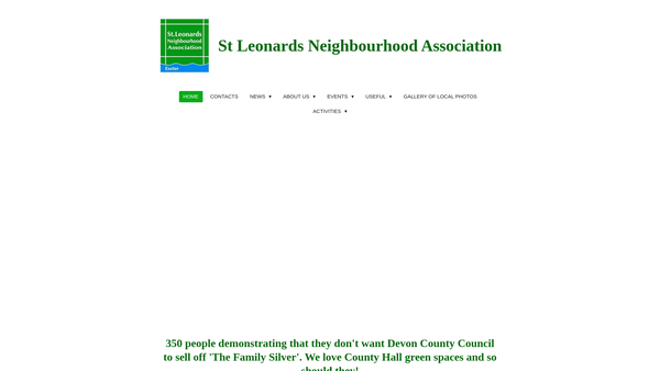 Screenshot of the St Leonard's Neighbourhood Association website