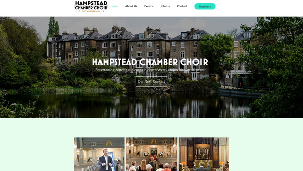 Screenshot of the Hampstead Chamber Choir website
