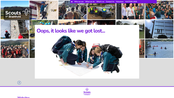 Screenshot of the 1st Bramford Scout Group website
