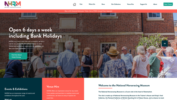Screenshot of the The National Horseracing Museum website