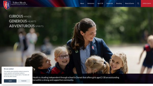Screenshot of the Talbot Heath School Trust Limited website